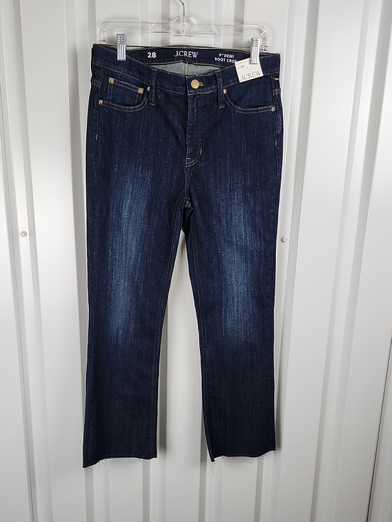 J. Crew Denim - J Crew Womens 9" Demi Boot Crop Dark Indigo Jeans Size 28 NWT Mid Rise Kick